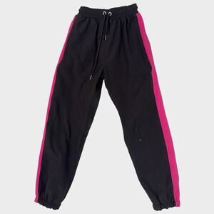 Fyve Black Womens Small Fleece  Lined Softshell Snowboard Pants Pink Stripe